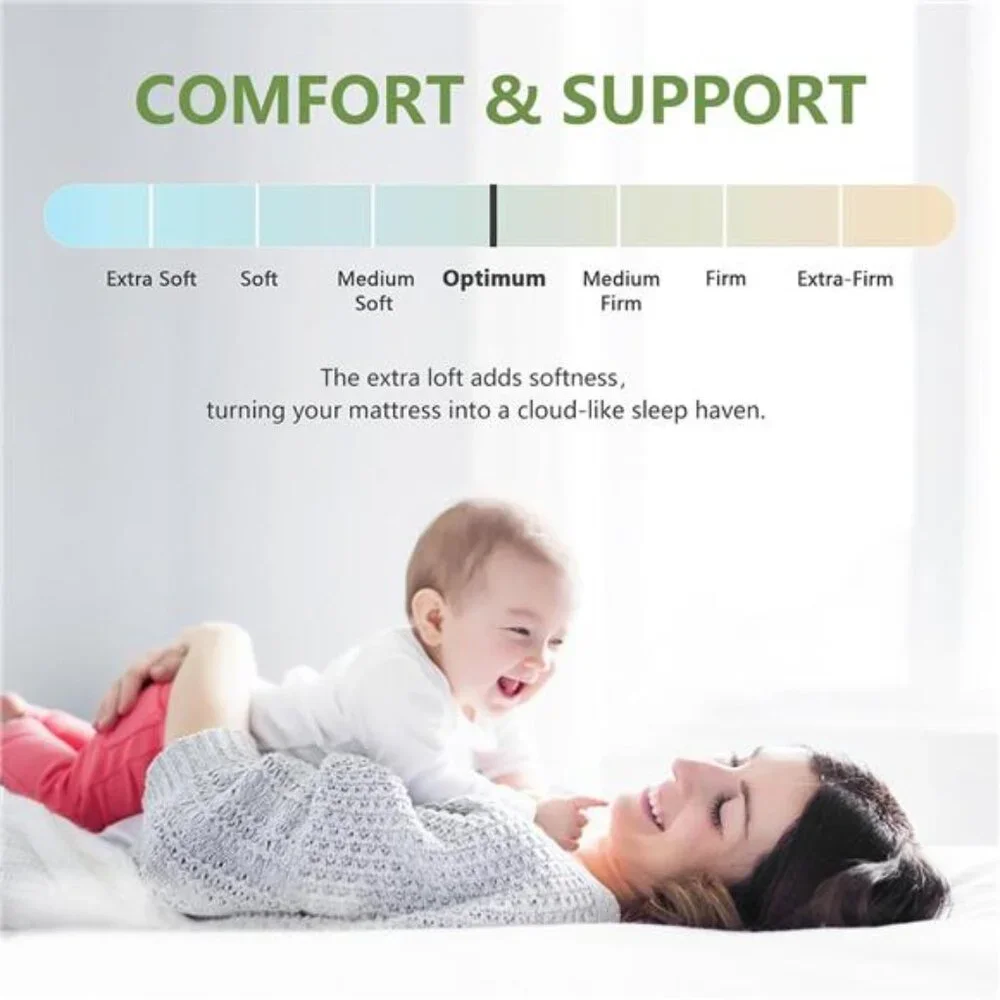 Premium Viscose Made from Bamboo Queen Size Mattress Topper for Back Pain, 1200